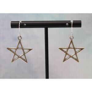 Silver Christmas Star Earrings E143